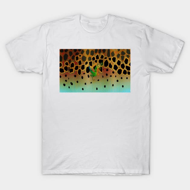 May Fly & Rainbow Trout Camo T-Shirt by MikaelJenei